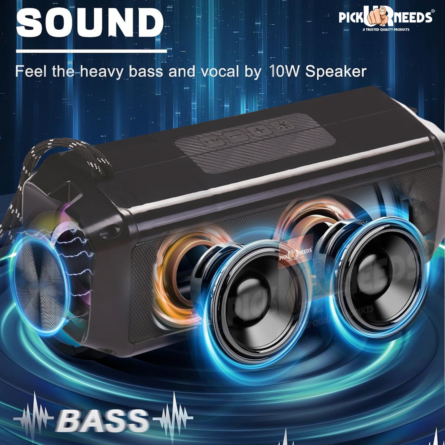 Pick Ur Needs Mini Wireless Soundbar System With RGB Disco Light TF Card / USB / Radio Support 10 W Bluetooth Speaker  (White, 5.0 Channel)